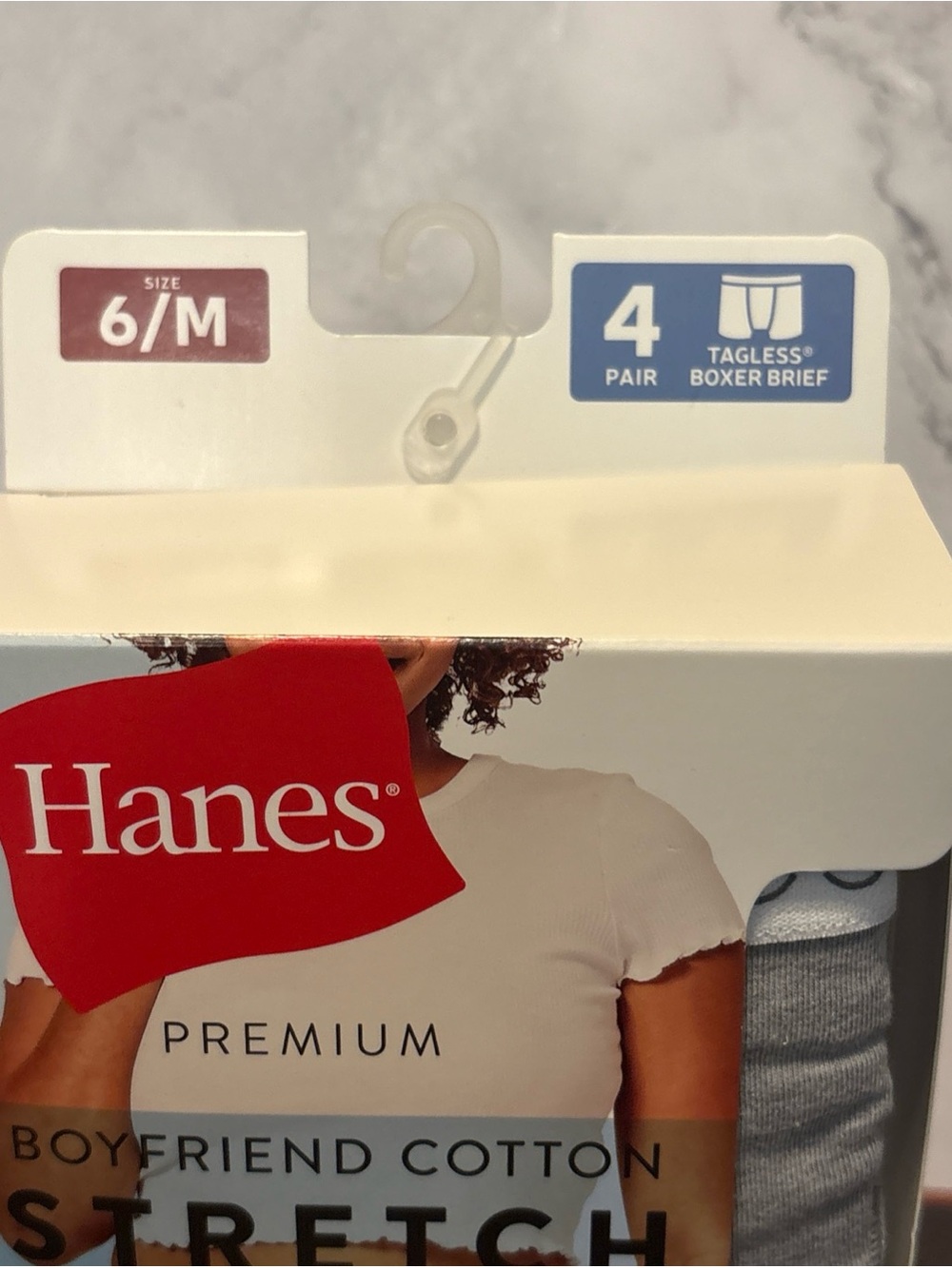 Hanes Women’s Boyfriend Cotton Stretch 4-Pack Boxer Briefs -6/M - Picture 3 of 5